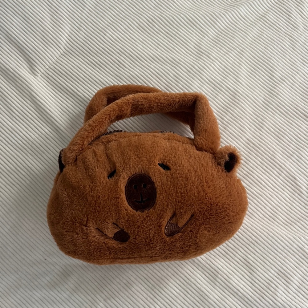 Fuzzy Capybara Plush Mini Bag